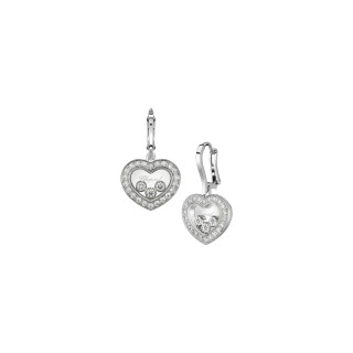 Weißgold, Ohrringe, Chopard Happy Diamonds Icons Ohrhänger, Ref: 83A611-1401
