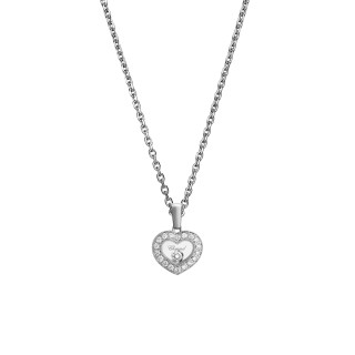 Weißgold, Halsschmuck, Chopard Happy Diamonds Icons Anhänger mit Halskette, Ref: 79A054-1201