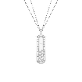 Weißgold, Halsschmuck, Chopard Happy Diamonds Icons Joaillerie Anhänger mit Halskette, Ref: 79A209-1001