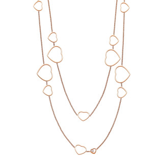 Roségold, Halsschmuck, Chopard Happy Hearts Halskette, Ref: 817482-5001