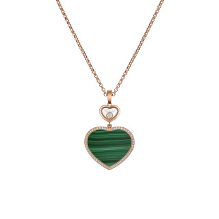 Roségold, Halsschmuck, Chopard Happy Hearts Anhänger mit Halskette, Ref: 79A075-5191