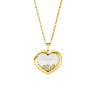 Gelbgold, Halsschmuck, Chopard Happy Diamonds Icons Anhänger mit Halskette, Ref: 79A039-0001