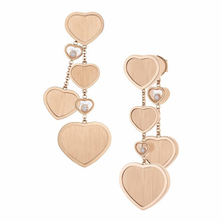 Roségold, Ohrringe, Chopard Happy Hearts Golden Hearts Ohrhänger, Ref: 83A707-5029