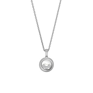 Weißgold, Halsschmuck, Chopard Happy Diamonds Icons Anhänger mit Halskette, Ref: 79A018-1001