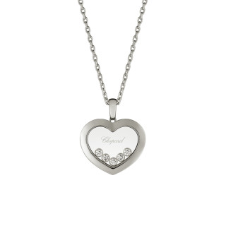 Weißgold, Halsschmuck, Chopard Happy Diamonds Icons Anhänger mit Halskette, Ref: 79A038-1001