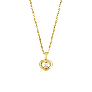 Gelbgold, Halsschmuck, Chopard Happy Diamonds Icons Anhänger mit Halskette, Ref: 79A054-0001