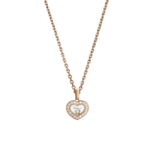 Roségold, Halsschmuck, Chopard Happy Diamonds Icons Anhänger mit Halskette, Ref: 79A054-5201