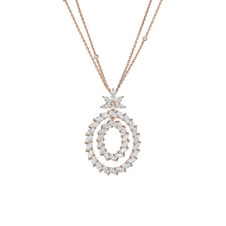 Roségold, Halsschmuck, Chopard L'Heure du Diamant Marquise Anhänger mit Halskette, Ref: 79A162-5001