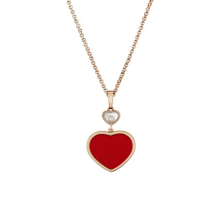 Roségold, Halsschmuck, Chopard Happy Hearts Anhänger mit Halskette, Ref: 797482-5801