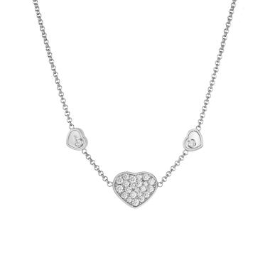 Halsschmuck, Weißgold, Chopard Happy Hearts Halskette