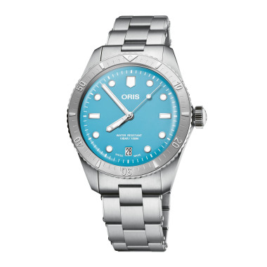        Damenuhr, Automatik, ORIS Divers Sixty‑Five 'Cotton Candy'