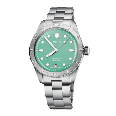         Damenuhr, Automatik, ORIS Divers Sixty‑Five 'Cotton Candy'