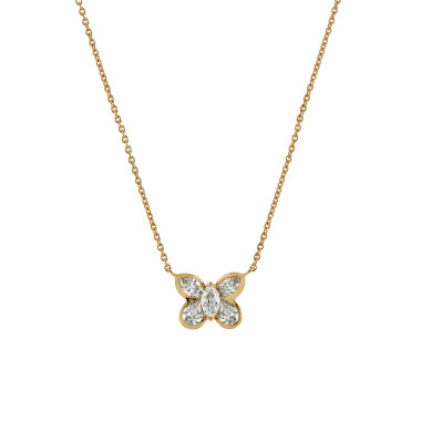         Rotgold, Halsschmuck, Hans D. Krieger Butterfly Anhänger mit Kette