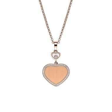 Halsschmuck, Roségold, Chopard Happy Hearts Golden Hearts Anhänger