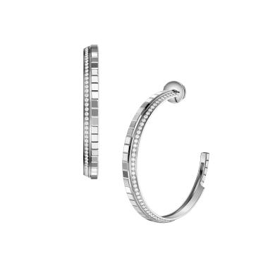 Ohrringe, Weißgold, Chopard Ice Cube Creolen