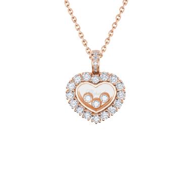 Halsschmuck, Roségold, Chopard Happy Diamonds Icons Joaillerie Halskette mit Anhänger