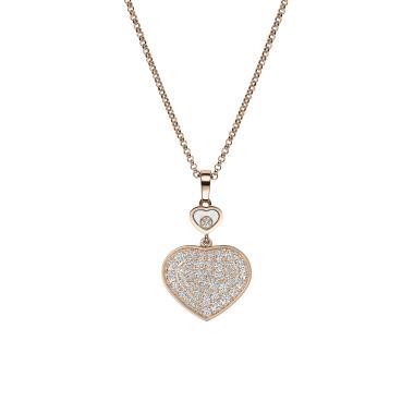 Halsschmuck, Roségold, Chopard Happy Hearts Anhänger 