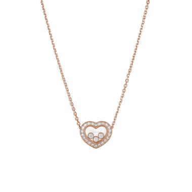 Halsschmuck, Roségold, Chopard Happy Diamonds Icons Collier