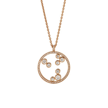 Rotgold, Halsschmuck, Hans D. Krieger Bubble Anhänger mit Kette