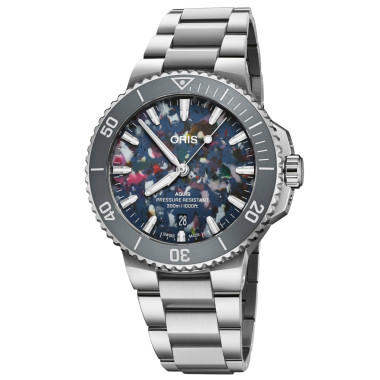         Damen- und Herrenuhr, Automatik, ORIS Aquis Date Upcycle