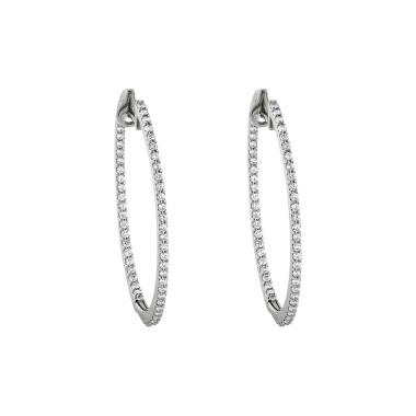         Weißgold, Ohrringe, Hans D. Krieger Hoops Creolen 