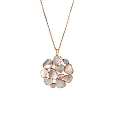 Halsschmuck, Roségold, Chopard Happy Hearts Cocktail Halskette mit Anhänger