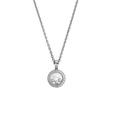 Halsschmuck, Weißgold, Chopard Happy Diamonds Icons Halskette mit Anhänger
