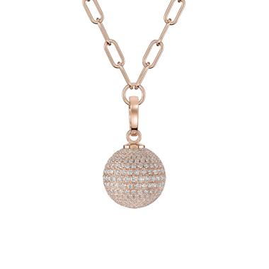 Halsschmuck, Roségold, Chopard Happy Diamonds Planet Anhänger mit Halskette