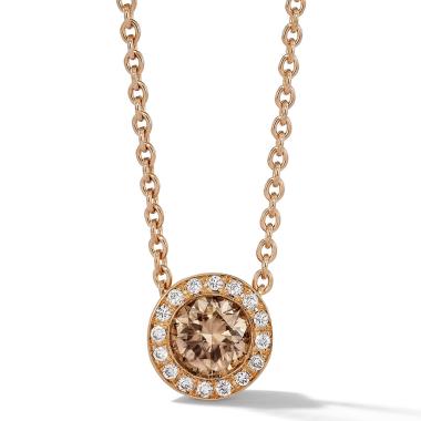 Halsschmuck, Rotgold, Hans D. Krieger Fancy Colour Anhänger mit Kette