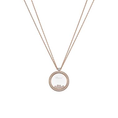Halsschmuck, Roségold, Chopard Happy Diamonds Icons Anhänger mit Halskette