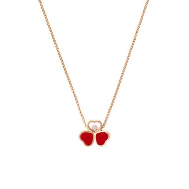 Halsschmuck, Roségold, Chopard Happy Hearts Wings Halskette
