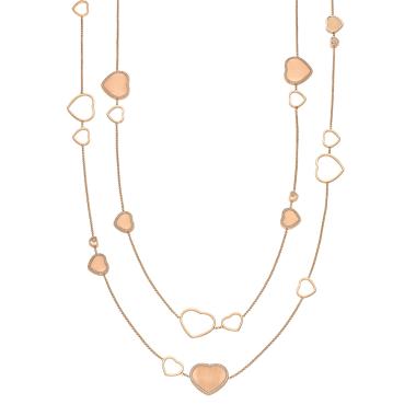 Halsschmuck, Roségold, Chopard Happy Hearts Golden Hearts Halskette