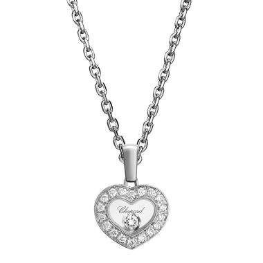 Halsschmuck, Weißgold, Chopard Happy Diamonds Icons Halskette mit Anhänger