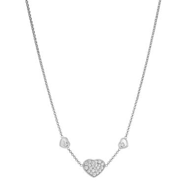 Halsschmuck, Weißgold, Chopard Happy Hearts Halskette