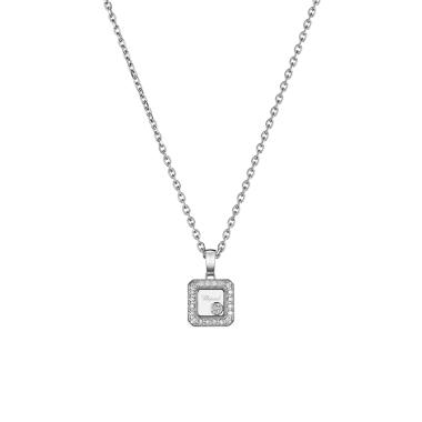 Halsschmuck, Weißgold, Chopard Happy Diamonds Icons Anhänger mit Halskette
