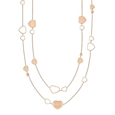Halsschmuck, Roségold, Chopard Happy Hearts Golden Hearts Halskette