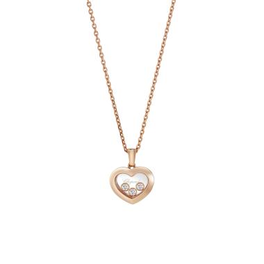 Halsschmuck, Roségold, Chopard Happy Diamonds Icons Anhänger