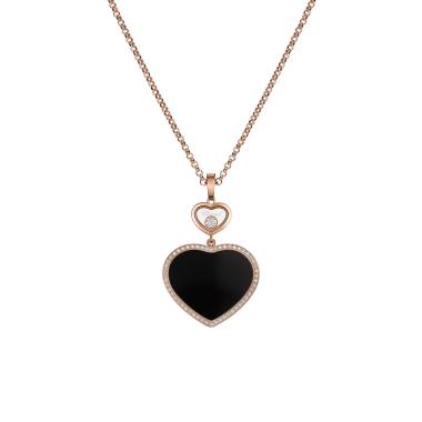 Halsschmuck, Roségold, Chopard Happy Hearts Anhänger mit Halskette