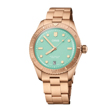         Damenuhr, Automatik, ORIS Divers Sixty‑Five 'Cotton Candy'