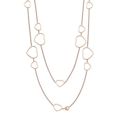 Halsschmuck, Roségold, Chopard Happy Hearts Halskette