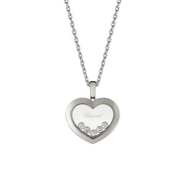 Halsschmuck, Weißgold, Chopard Happy Diamonds Icons Halskette mit Anhänger