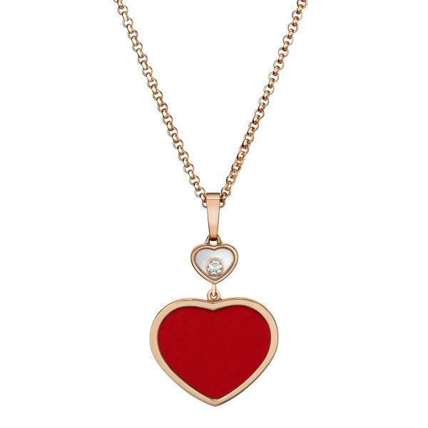 Halsschmuck, Roségold, Chopard Happy Hearts Kette mit Anhänger