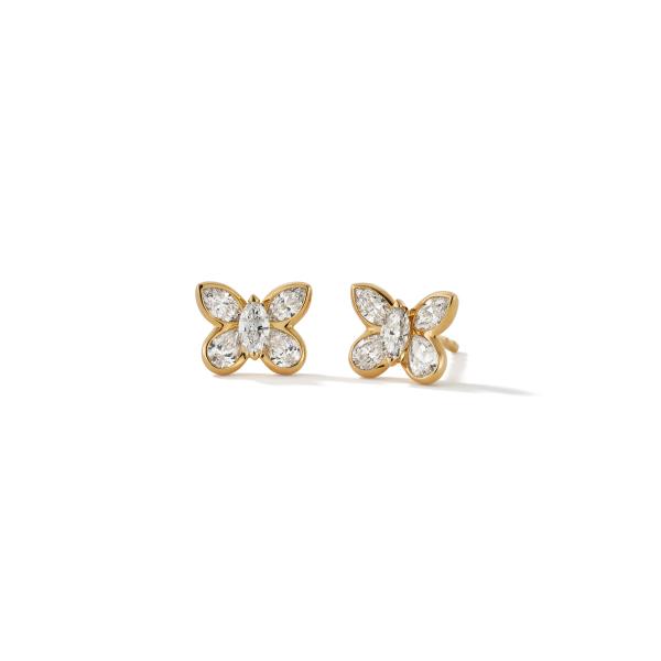 Rotgold, Hans D. Krieger Butterfly Ohrstecker