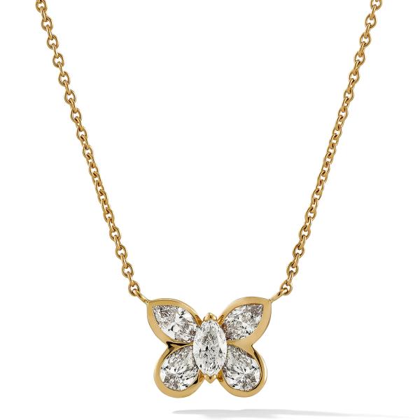 Rotgold, Halsschmuck, Hans D. Krieger Butterfly Anhänger mit Kette