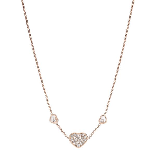 Halsschmuck, Roségold, Chopard Happy Hearts Halskette