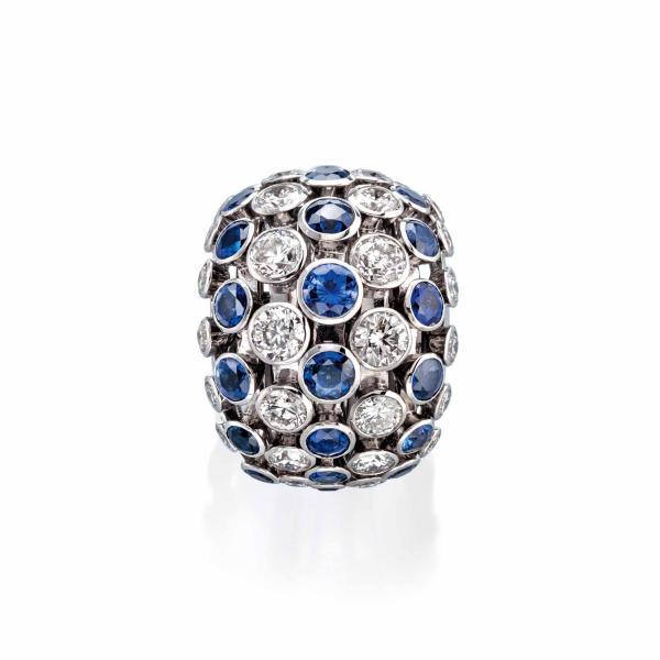 Hans D. Krieger Bubble Ring mit Saphiren und Brillanten (Ref: 332.3335.13.6)