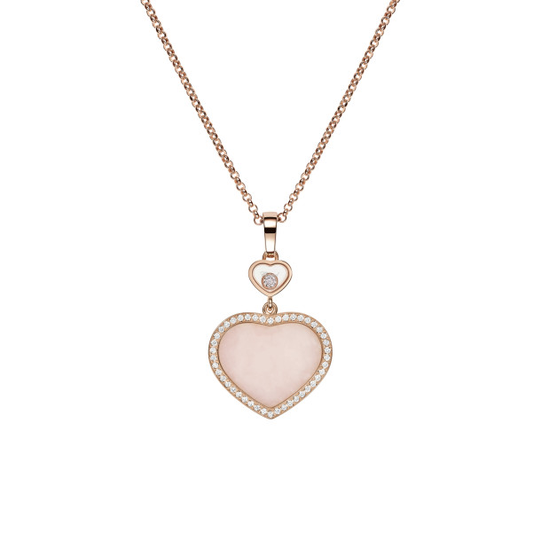         Roségold, Halsschmuck, Chopard Happy Hearts Anhänger mit Halskette