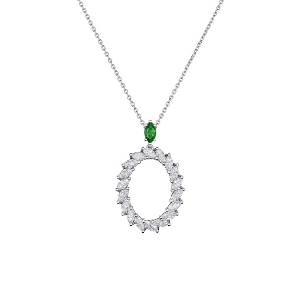         Weißgold, Halsschmuck, Chopard L'Heure du Diamant Marquise Anhänger mit Halskette