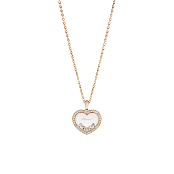         Roségold, Halsschmuck, Chopard Happy Diamonds Icons Anhänger mit Halskette