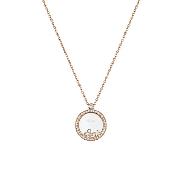         Roségold, Halsschmuck, Chopard Happy Diamonds Icons Anhänger mit Halskette